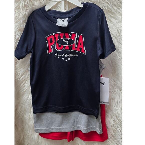 Puma Boys Active Shorts Set 3Piece Set 18m - Picture 7 of 9